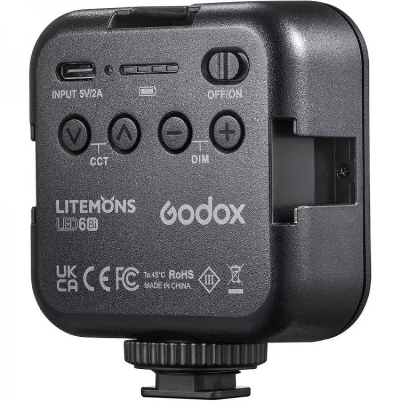 Kamerablitz Godox LED6BI Schwarz 6500K Akku 10h