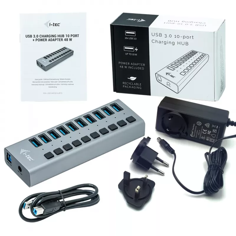 i-tec USB 3.0 Charging HUB 10 Port + Netzteil 48 W