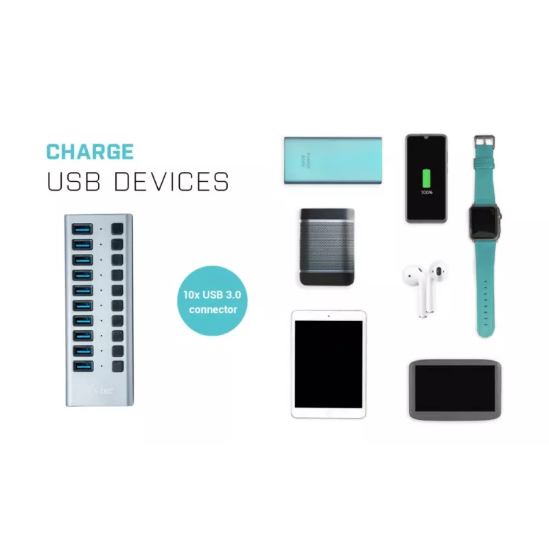 i-tec USB 3.0 Charging HUB 10 Port + Netzteil 48 W