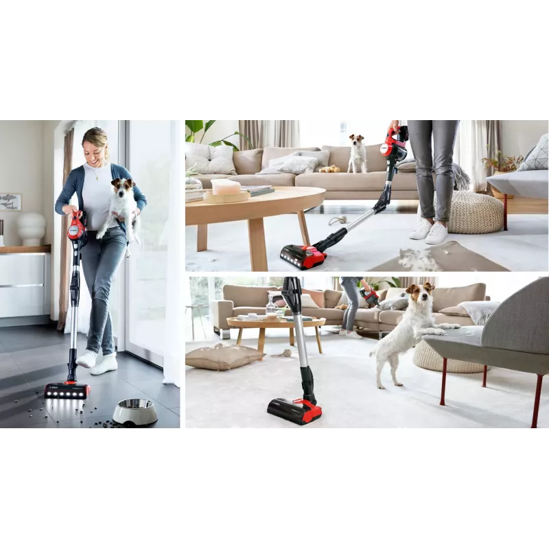 Bosch BCS711PET Stabstaubsauger/Elektrobürste Akku Trocken Beutellos 0,3 L Schwarz, Rot 3 Ah