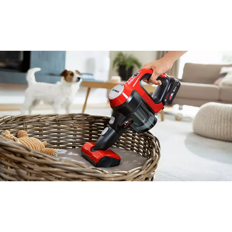 Bosch BCS711PET Stabstaubsauger/Elektrobürste Akku Trocken Beutellos 0,3 L Schwarz, Rot 3 Ah