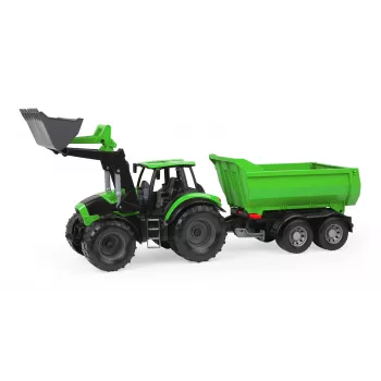 Mechanischer Spielzeugtraktor Lena Deutz-Fahr Worxx mit 74 cm Länge und abnehmbarem Anhänger