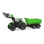 Mechanischer Spielzeugtraktor Lena Deutz-Fahr Worxx mit 74 cm Länge und abnehmbarem Anhänger