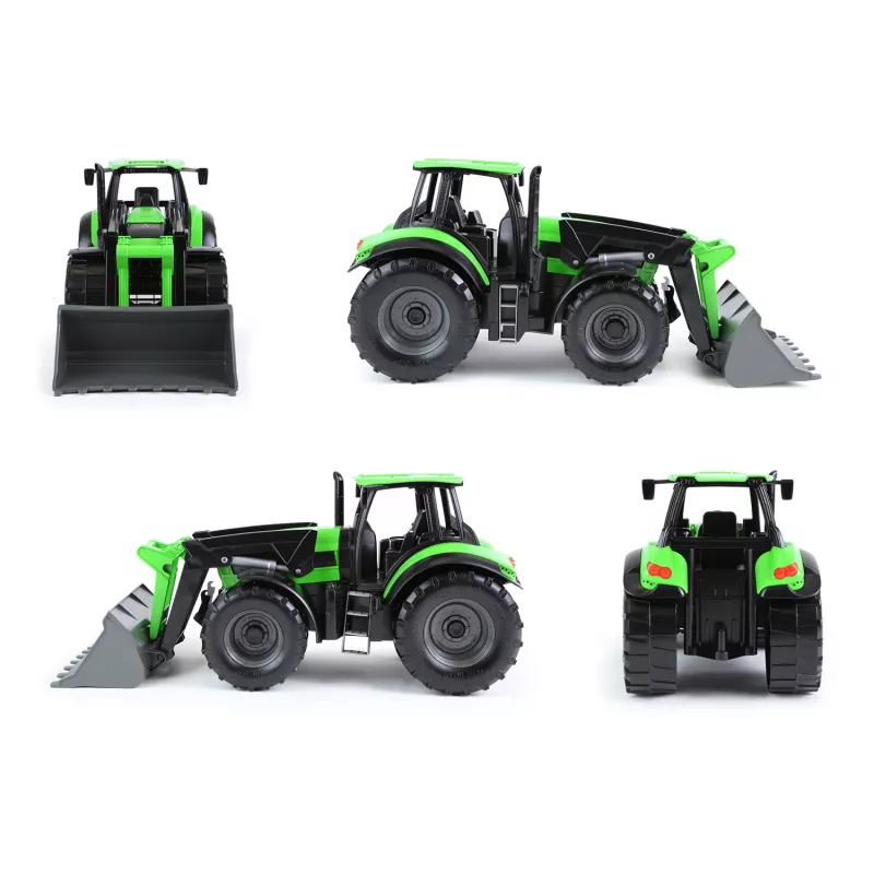 Mechanischer Spielzeugtraktor Lena Deutz-Fahr Worxx mit 74 cm Länge und abnehmbarem Anhänger