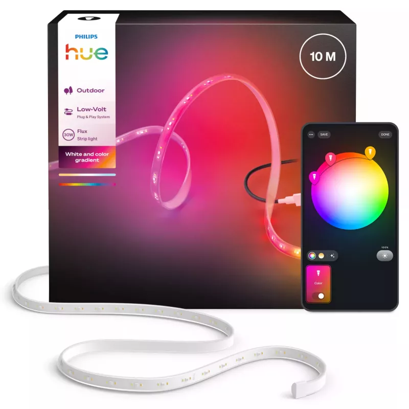 Philips Hue Flux Gradient Smart LED Strip Light, 30W, Bluetooth und Zigbee
