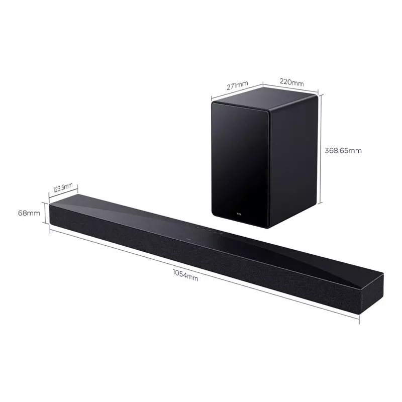 Soundbar TCL Q Q65H 5.1ch Heimkino, 580 W RMS, kabelloser aktiver Subwoofer 100 W, Dolby Atmos/DTS-X, Schwarz