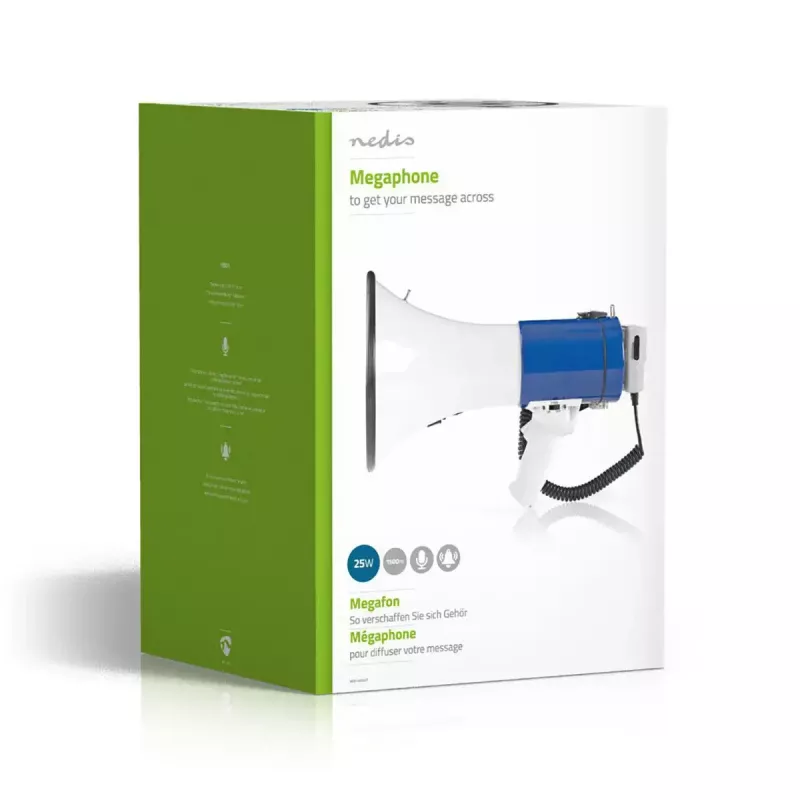 Megafon Nedis MEPH200WT Weiß Blau 20 W 300 m Reichweite