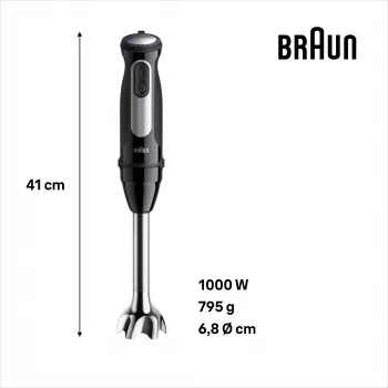 Braun MultiQuick 5 MQ55.254MBK 0,5 l Stabmixer 1000 W Schwarz, Edelstahl