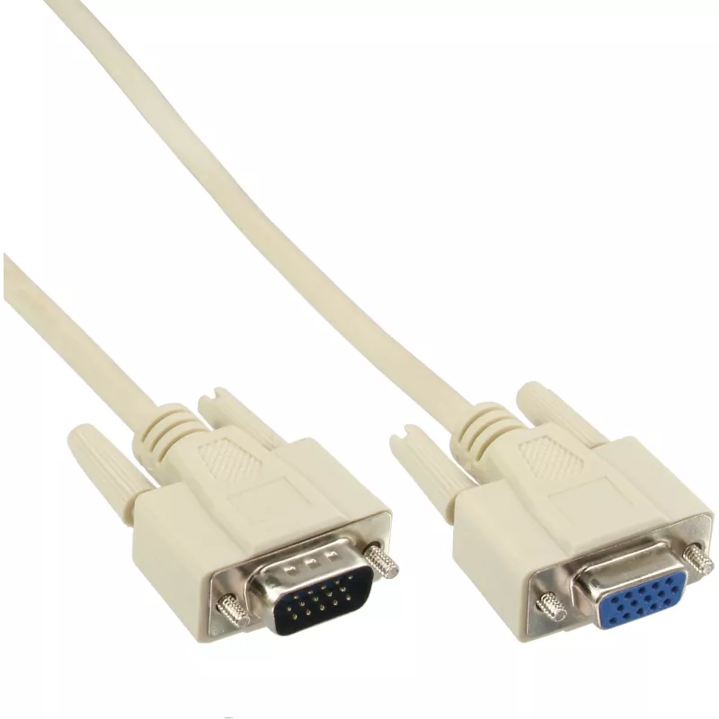 VGA-Kabel InLine 17732 15 HD Stecker Buchse beige 2 m