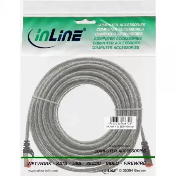 Ethernet Patchkabel InLine Cat6 S/FTP PiMF 250MHz PVC, RJ-45–RJ-45, Kupfer, transparent, 15 m