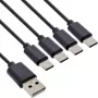 InLine USB 4in1 Y-Ladekabel, 1x USB-A Stecker auf 4x USB-C Stecker, schwarz 0,5 m