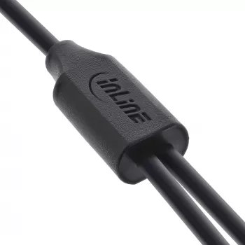 InLine USB 2in1 Y-Ladekabel, 1x USB-A Stecker auf 2x USB-C Stecker, schwarz 1 m
