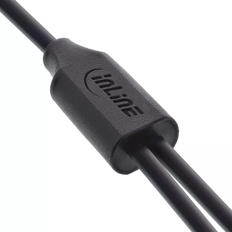 InLine USB 2in1 Y-Ladekabel, 1x USB-A Stecker auf 2x USB-C Stecker, schwarz 2 m