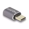 DeLOCK USB-Adapter 40 Gbit/s USB Type-C PD 3.0 100 W Stecker auf Buchse Portsaver 8K 60 Hz Metall