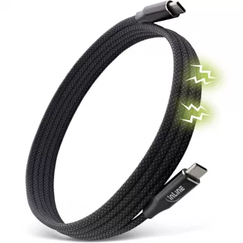 InLine Magnetisches USB-C-Kabel, USB-C Stecker/Stecker, 100 W, schwarz, 1 m
