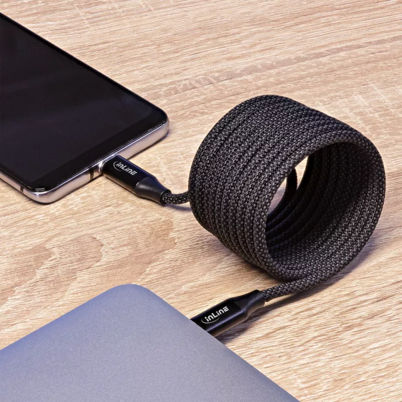 InLine Magnetisches USB-C-Kabel, USB-C Stecker/Stecker, 100 W, schwarz, 1 m