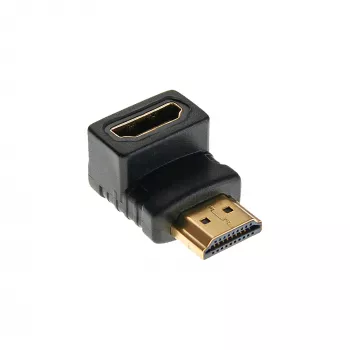 InLine HDMI Adapter Stecker/Buchse nach unten abgewinkelt, vergoldet, 4K2K