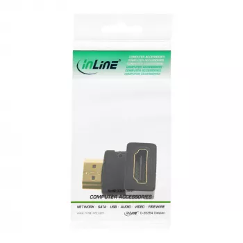 InLine HDMI Adapter Stecker/Buchse nach unten abgewinkelt, vergoldet, 4K2K