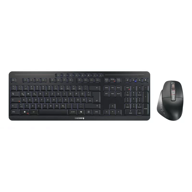 CHERRY Stream desktop ultimate Tastatur Maus inklusive Home/Office USB + RF Wireless + Bluetooth QWERTZ Deutsch Schwarz