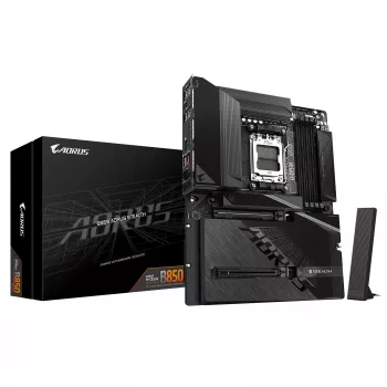 Motherboard GIGABYTE B850 AORUS STEALTH — ATX, Socket AM5, AMD B850, DDR5 bis 8200 MHz (OC), 14+2+2 VRM, 2xPCIe5.0, 2xPCIe4.0 M.2, Wi‑Fi 7, 5GbE