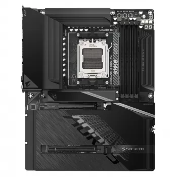Motherboard GIGABYTE B850 AORUS STEALTH — ATX, Socket AM5, AMD B850, DDR5 bis 8200 MHz (OC), 14+2+2 VRM, 2xPCIe5.0, 2xPCIe4.0 M.2, Wi‑Fi 7, 5GbE