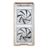 PC-Gehäuse Lian Li Lancool 217 Midi Tower — Weiß & Holz, unterstützt ATX/EATX/Micro-ITX, 2x120 mm vorne, 1x140 mm hinten, 1×3,5 Zoll + 8×2,5 Zoll