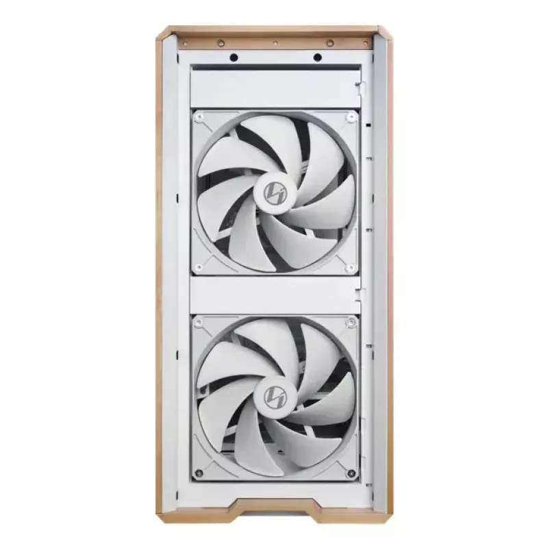 PC-Gehäuse Lian Li Lancool 217 Midi Tower — Weiß & Holz, unterstützt ATX/EATX/Micro-ITX, 2x120 mm vorne, 1x140 mm hinten, 1×3,5 Zoll + 8×2,5 Zoll