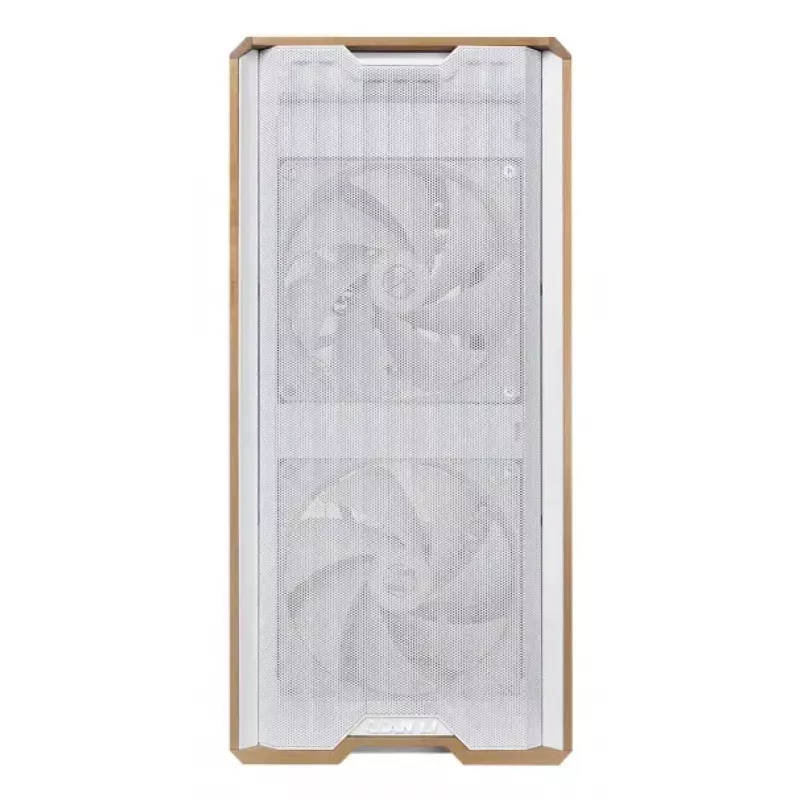 PC-Gehäuse Lian Li Lancool 217 Midi Tower — Weiß & Holz, unterstützt ATX/EATX/Micro-ITX, 2x120 mm vorne, 1x140 mm hinten, 1×3,5 Zoll + 8×2,5 Zoll