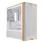 PC-Gehäuse Lian Li Lancool 217 Midi Tower — Weiß & Holz, unterstützt ATX/EATX/Micro-ITX, 2x120 mm vorne, 1x140 mm hinten, 1×3,5 Zoll + 8×2,5 Zoll