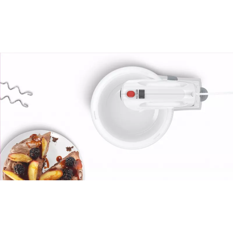 Bosch MFQ2600G Handmixer mit Ständer und Schüssel 375 W weiß