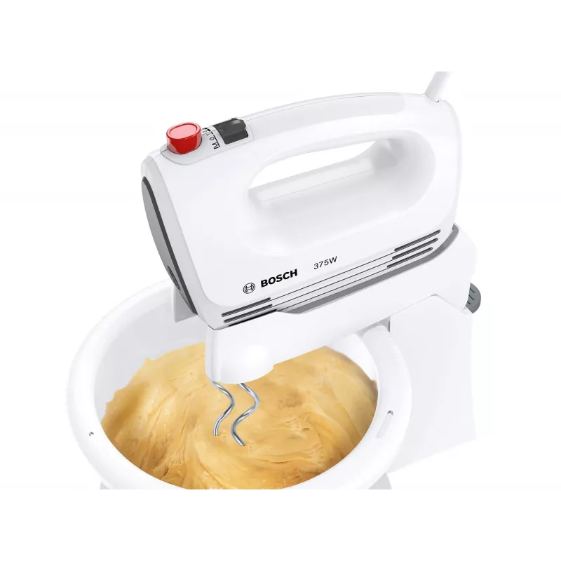 Bosch MFQ2600G Handmixer mit Ständer und Schüssel 375 W weiß