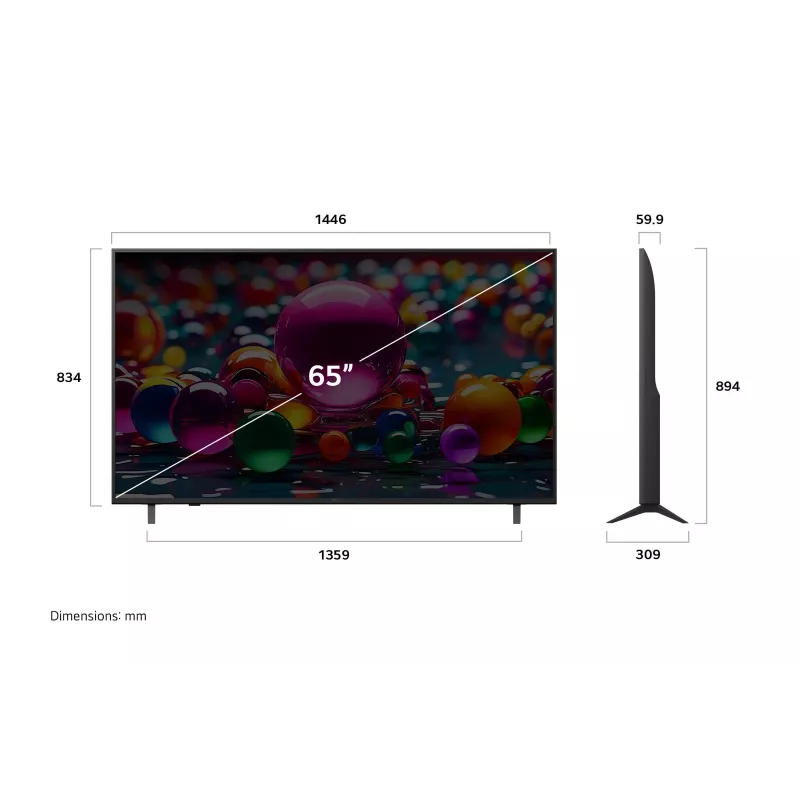 LG 65UA74003LB TV 165,1 cm (65 Zoll) 4K Ultra HD Smart TV Wi-Fi Schwarz