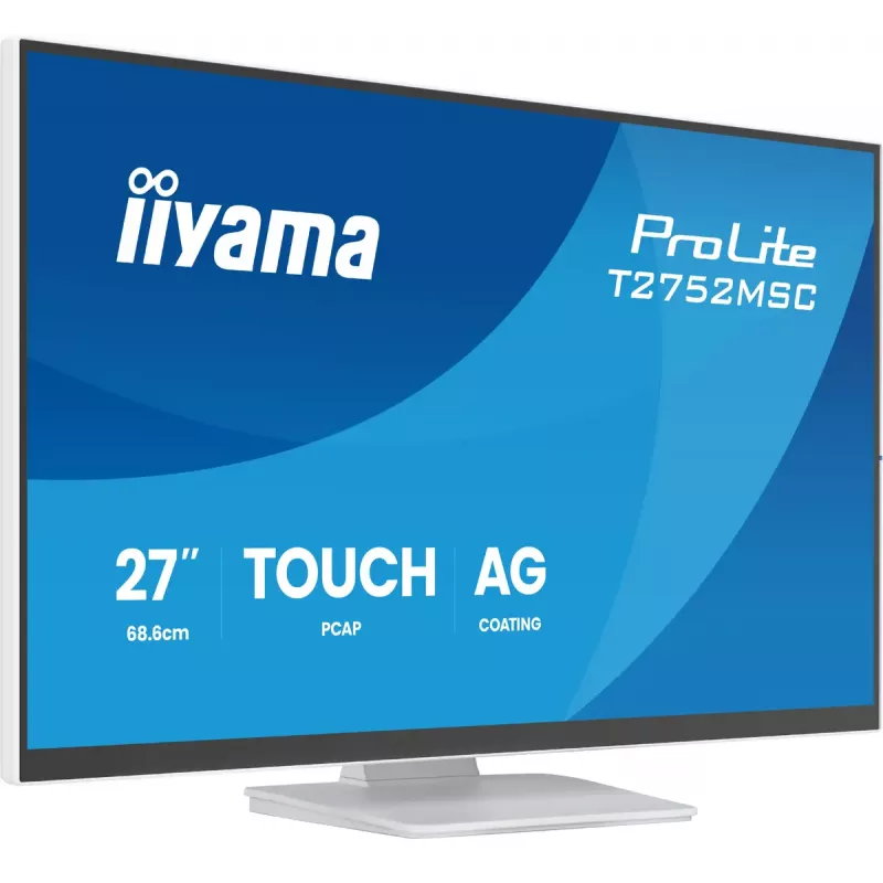 27 Zoll IIYAMA ProLite T2752MSC-W1AG Touchscreen-LCD-Monitor 1920 x 1080 Full HD weiß, 5 ms, USB 3.2 Gen1, Lautsprecher, VESA
