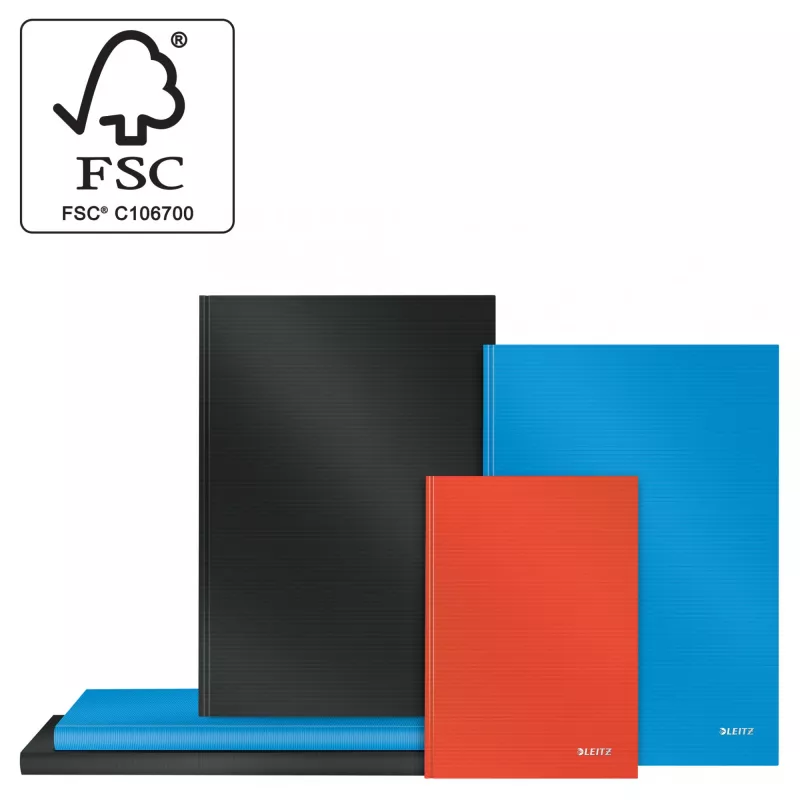Leitz Notebook Solid Hardcover A5 kariert 90 g/m² 80 Blatt, Einfarbig, Blau, A5, 80 Blatt, Glänzend, 80 g/m²