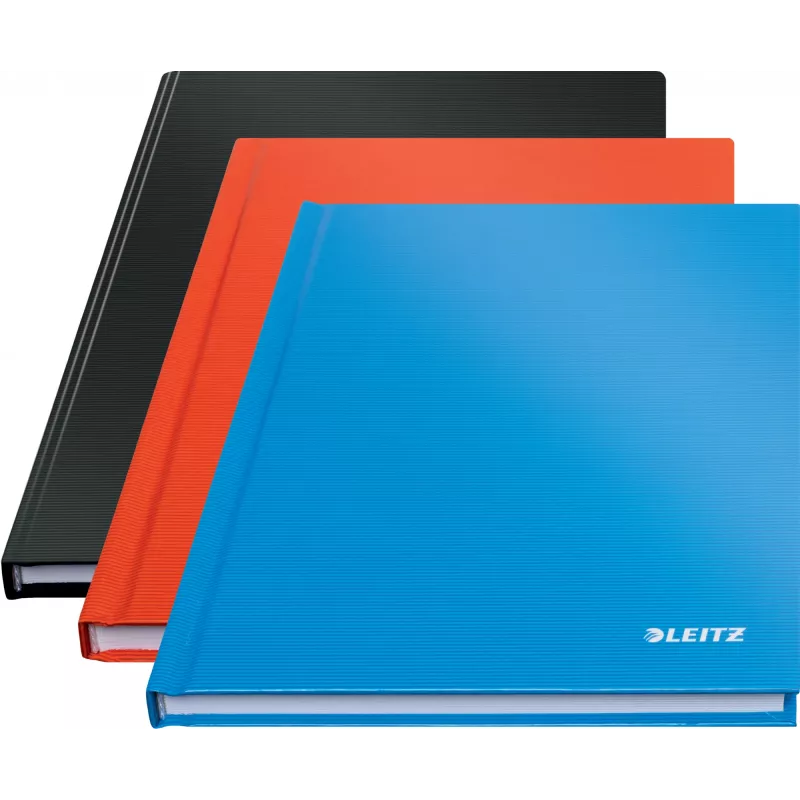 Leitz Notebook Solid Hardcover A5 kariert 90 g/m² 80 Blatt, Einfarbig, Blau, A5, 80 Blatt, Glänzend, 80 g/m²