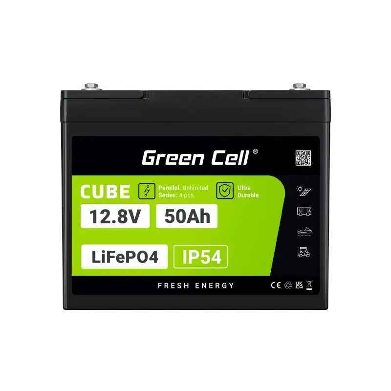 UPS-Batterie Grün Cell LFPGC12V50AH Lithium-Eisenphosphat 12V 50Ah 640Wh, 75A Entladung
