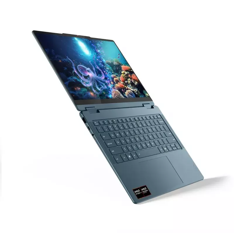 2-in-1-Laptop Lenovo Yoga 7 14 Zoll OLED Touch, Ryzen AI 5 340, 16 GB LPDDR5, 512 GB SSD, Radeon 840M, 70 Wh, Tidal Teal