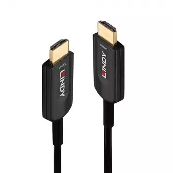 Lindy 10m Glasfaser-Hybrid-Ultra-High-Speed-HDMI-Kabel, 10 m, HDMI Typ A (Standard), HDMI Typ A (Standard), 48 Gbit/s, Audio Return Channel (ARC), Schwarz