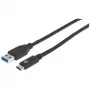 Manhattan USB-C auf USB-A-Kabel, 1 m, Stecker auf Stecker, 10 Gbit/s (USB 3.2 Gen 2, auch bekannt als USB 3.1), 3 A (Schnellladung), SuperSpeed+ USB, Schwarz, lebenslange Garantie, äquivalent zu USB31AC1M