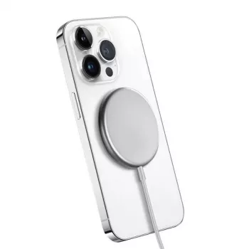 Kabelloses Ladegerät Crong MagSpot CRG-MS15W-SLV Schnellladung Innenbereich DC
