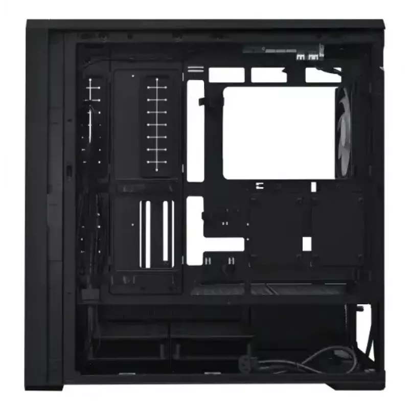 PC-Gehäuse Lian Li Lancool 217 INF Midi Tower — Schwarz, EATX/ATX/Micro‑ATX/Mini‑ITX Unterstützung, 2x120mm vorne, 1x140mm hinten, 1×3,5 Zoll + 8×2,5 Zoll, gehärtetes Glas