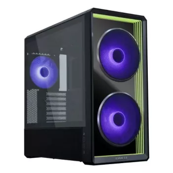 PC-Gehäuse Lian Li Lancool 217 INF Midi Tower — Schwarz, EATX/ATX/Micro‑ATX/Mini‑ITX Unterstützung, 2x120mm vorne, 1x140mm hinten, 1×3,5 Zoll + 8×2,5 Zoll, gehärtetes Glas