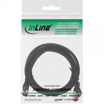 InLine Patchkabel S/FTP PiMF Cat.6 250MHz Kupfer halogenfrei schwarz 3m