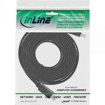 InLine HDMI Flachkabel High Speed Kabel mit Ethernet vergoldet schwarz 5m