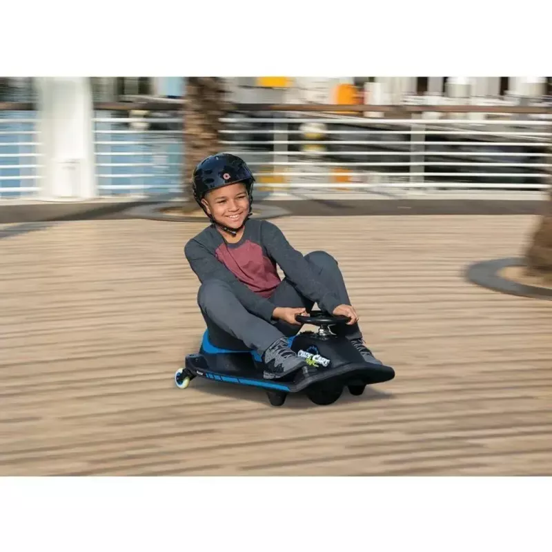 Elektrisches Drift-Kart Razor Crazy Cart Shift — Blau, 90 W Motor, 12 V Akku, bis zu 13 km/h, max. Benutzergewicht 54 kg