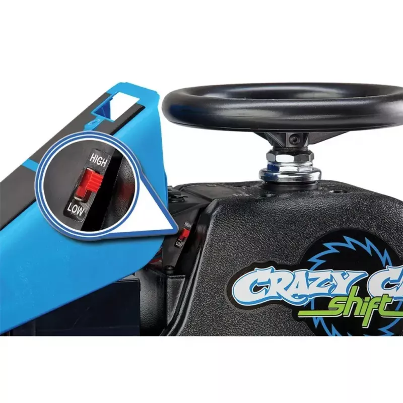 Elektrisches Drift-Kart Razor Crazy Cart Shift — Blau, 90 W Motor, 12 V Akku, bis zu 13 km/h, max. Benutzergewicht 54 kg