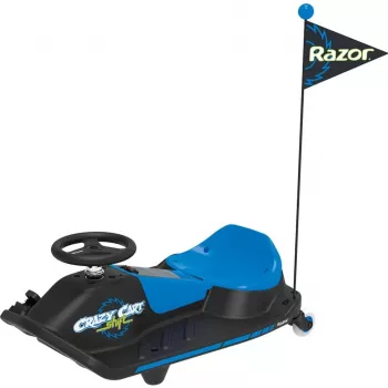 Elektrisches Drift-Kart Razor Crazy Cart Shift — Blau, 90 W Motor, 12 V Akku, bis zu 13 km/h, max. Benutzergewicht 54 kg