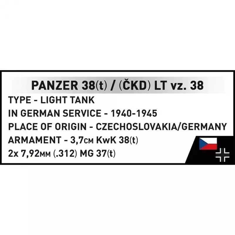 Bauset Cobi Blocks Panzer 38 VZ.38 690 Elemente – Maßstabsmodell-Bausatz