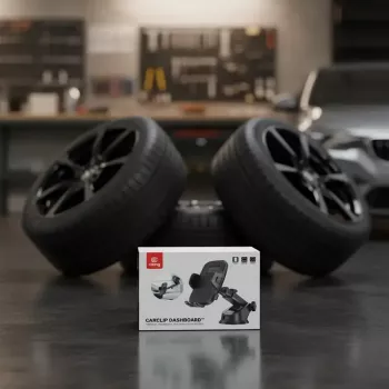 Autohalterung Crong Carclip für Armaturenbrett und Windschutzscheibe, passiv, für Smartphones, schwarz (Carbon)