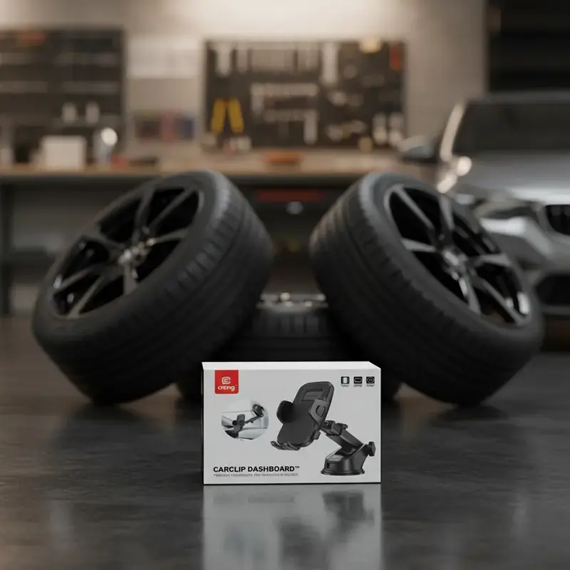 Autohalterung Crong Carclip für Armaturenbrett und Windschutzscheibe, passiv, für Smartphones, schwarz (Carbon)